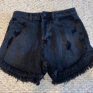 Black jean shorts. Size 4.
